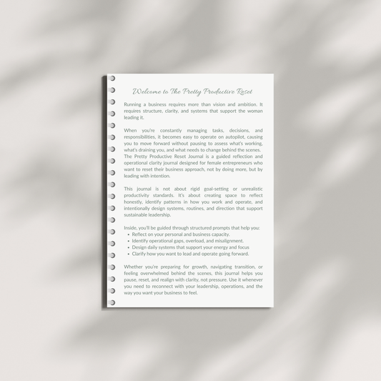 The Pretty Productive Reset